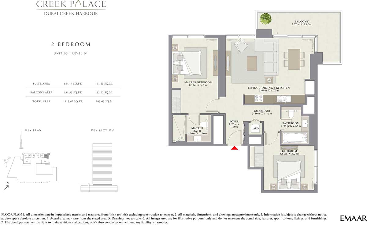 Creek Palace Apartments Floor Plans by Emaar Dubai