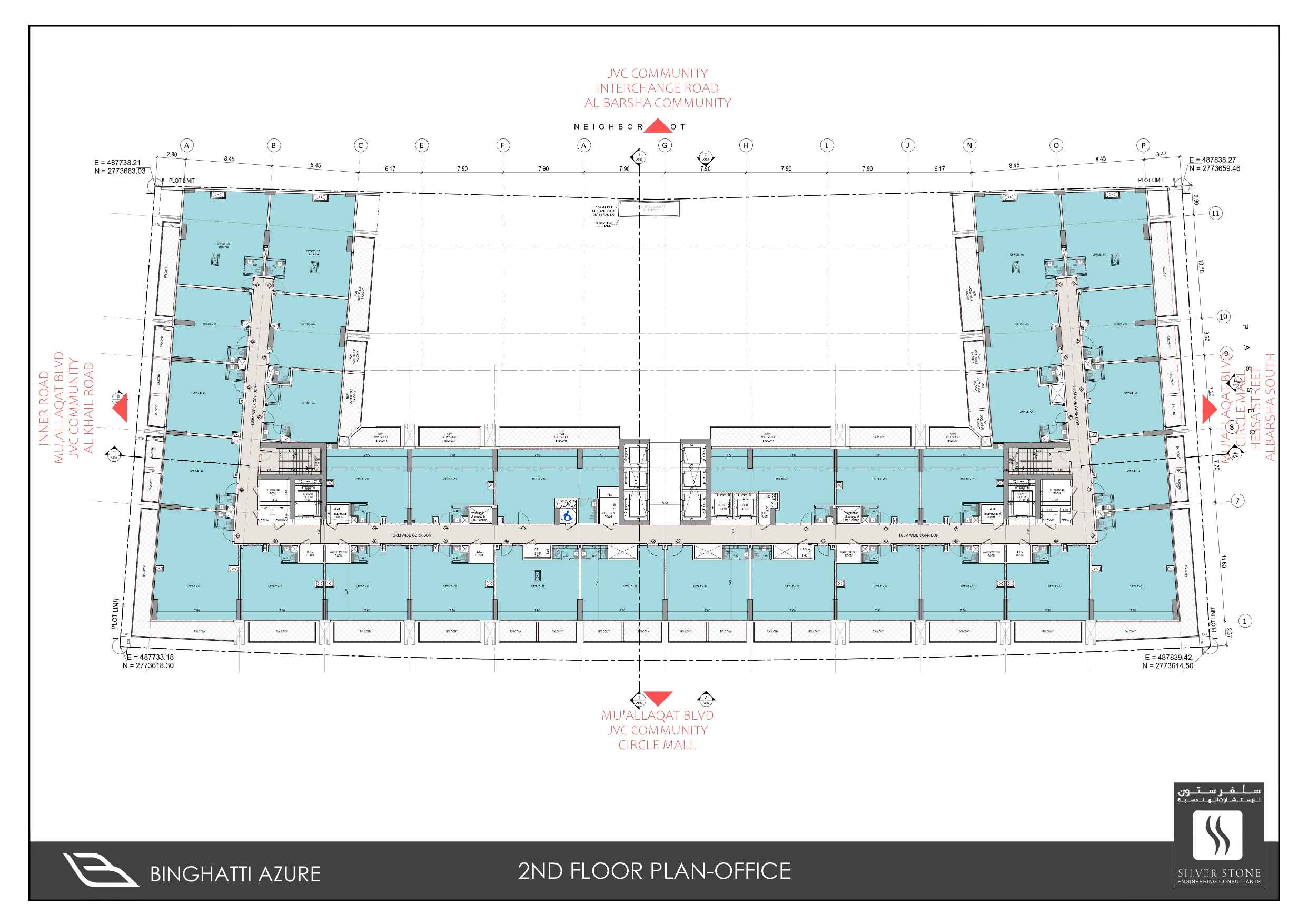 Binghatti Azure 2nd Floor Office Floor Plan