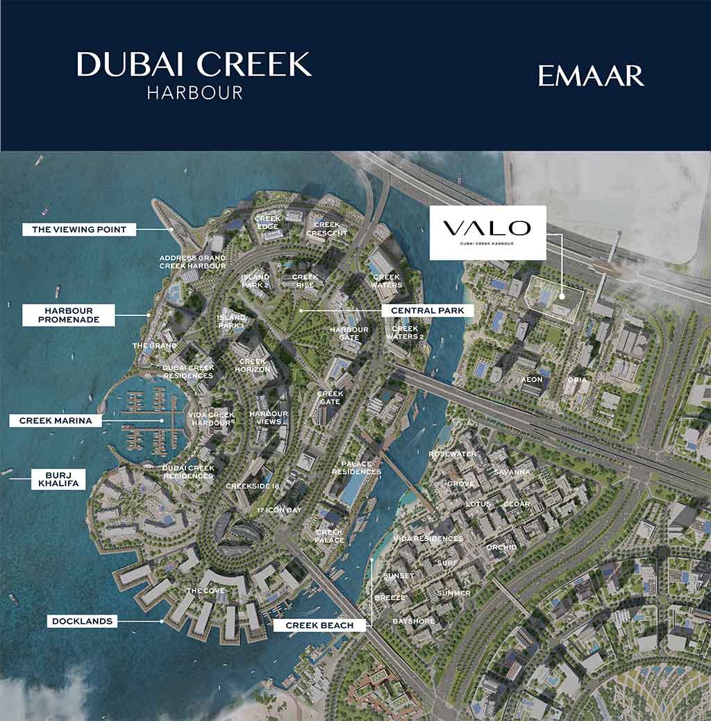 VALO By Emaar Master Plan at Dubai Creek Harbour