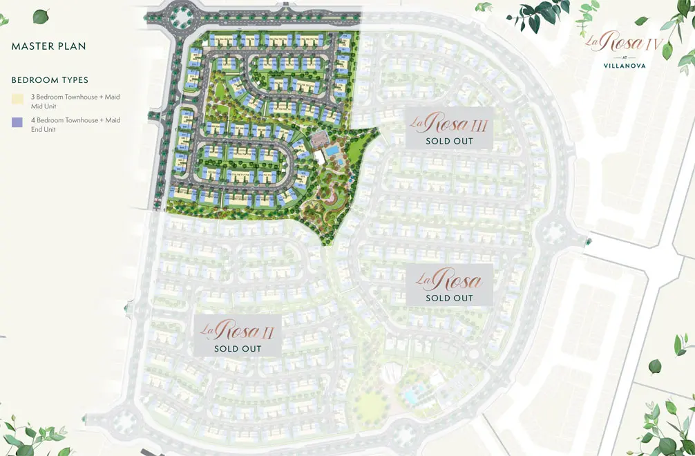 La Rosa 4 at Villanova Master Plan at Dubailand